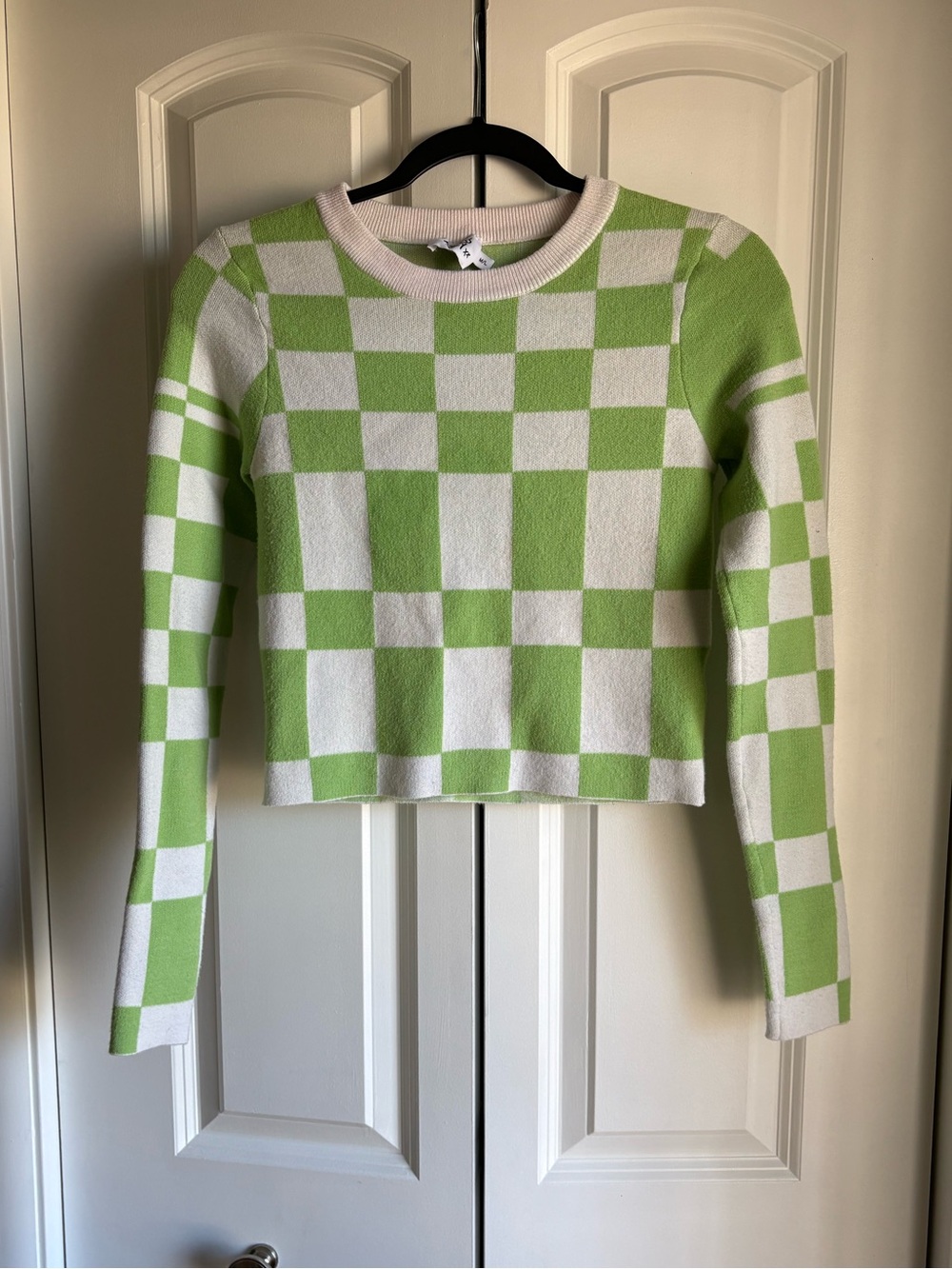 Funky checked green and white Princess Polly sweater